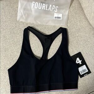 Four laps Women's Black Sports Bra
